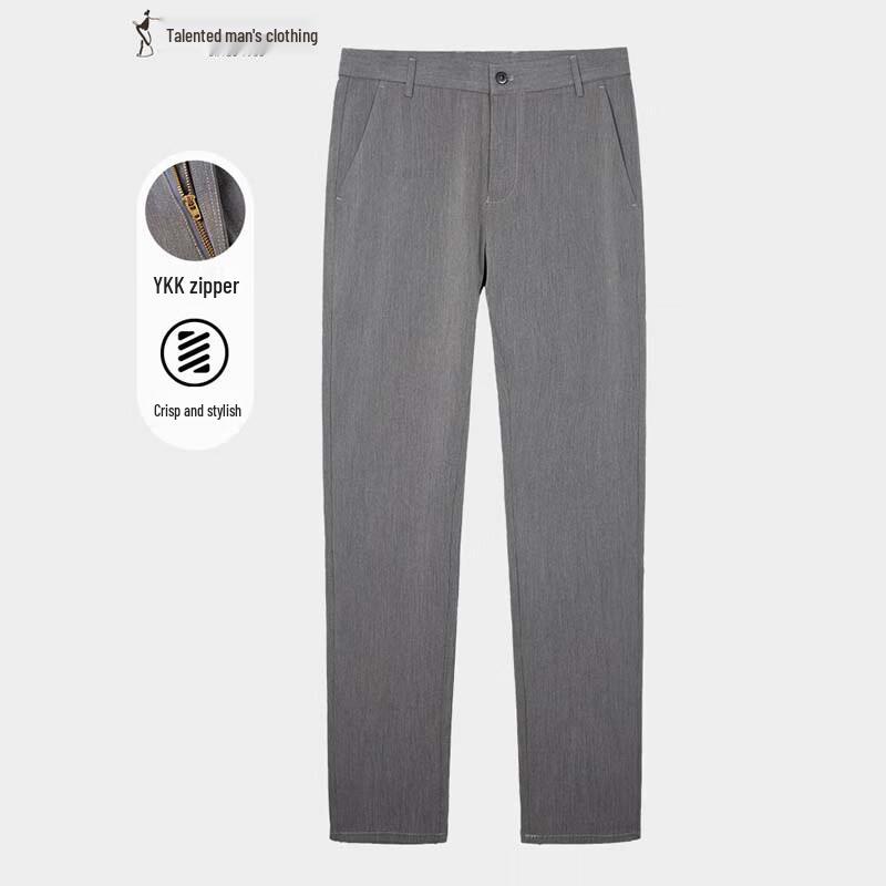TRIES Men s 2025 Summer High-Elastic Casual Suit Pants 31