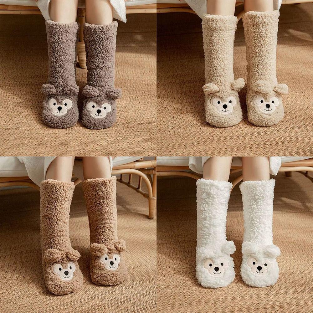 Coral Fleece Snow Socks Soft Leg Covers Warm Sleeping Socks  Christmas Gift