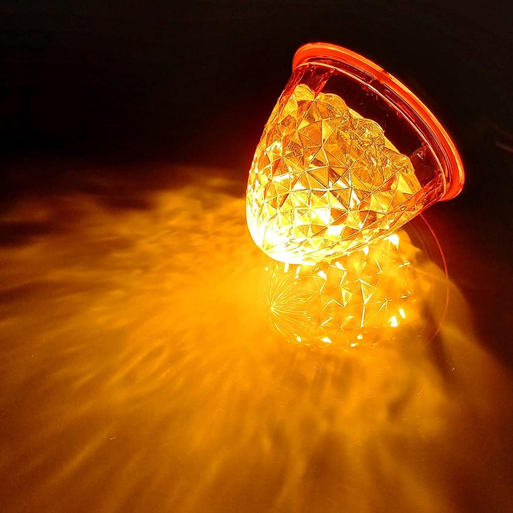 Customize 24V Truck LED Marker Lamp Side Marker Crystal Cut 16 LED Universal Yellow/Red/White/Amber Color (2 Pieces, Orange)