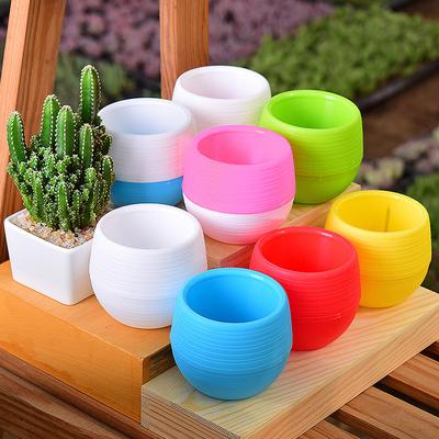 6 Packages Of Succulent Flower Pots Mini Stone Ball Pots Multi-Color Optional Thickened Resin Plastic Pots