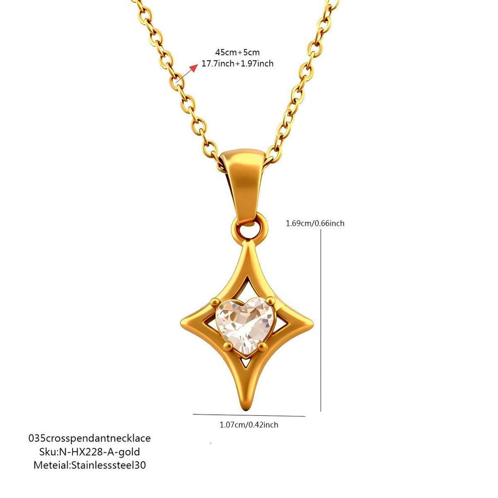 2026 New Arrival: Sparkling Zirconia Four-Point Star Clavicle Necklace