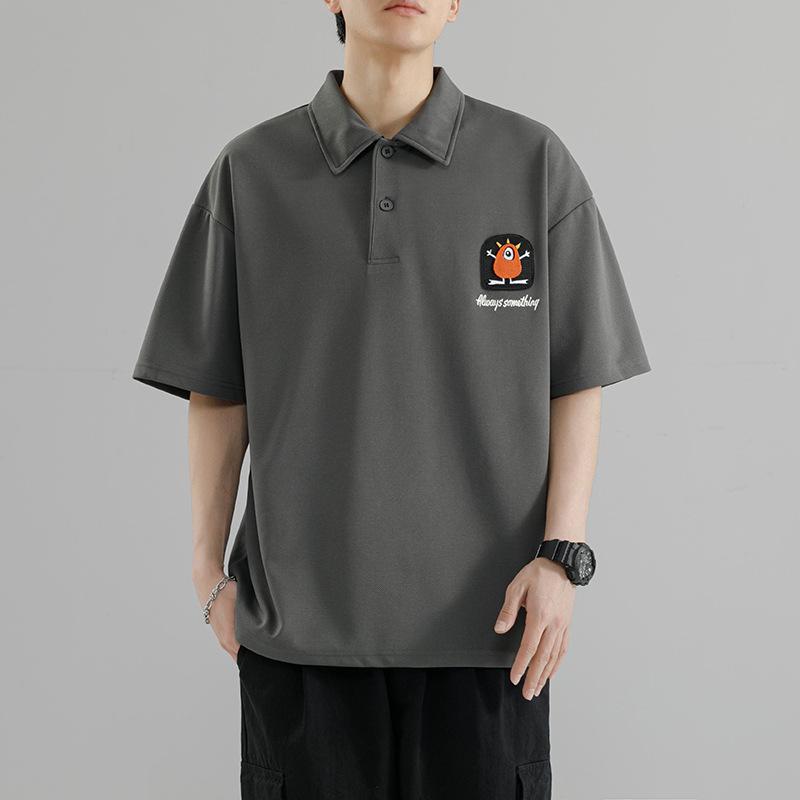 Polo Shirt, Men's Spring Trend, Men's Loose Casual Clothing, Versatile Lapel, Short Sleeved Fashionable Men's Jacket Top