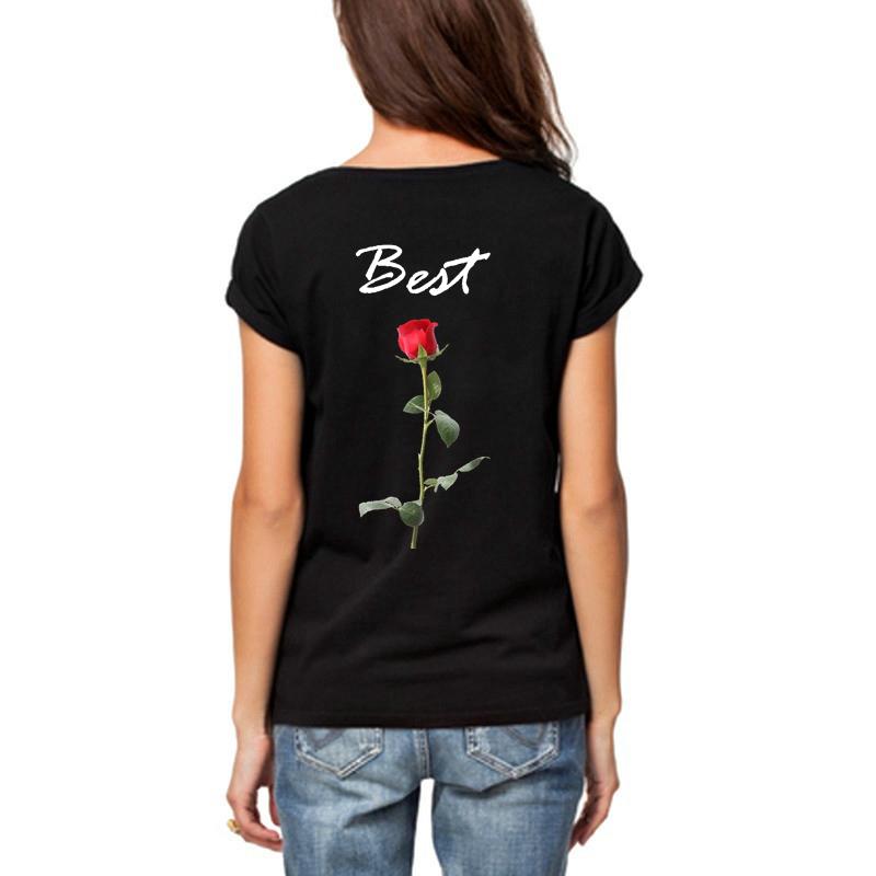 

Лучшие друзья Рубашка Женщины Лето Короткий рукав Сестра Футболка Женская Топ Черная Белая Хлопчатобумажная Лучшая Рубашка Лучшая Подруга Best-XL чёрный