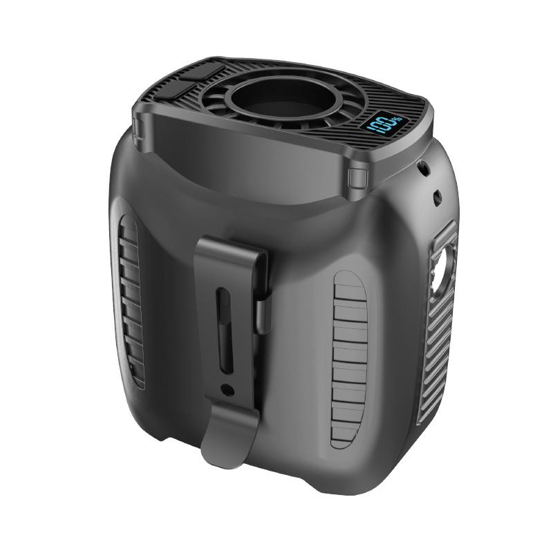 

Вентилятор с клипсой на пояс 10000 мАч, 5 скоростей, портативный вентилятор с подвесом на шею с функцией Power Bank, идеально подходит для спорта, курьерских служб, работы на открытом воздухе чёрный