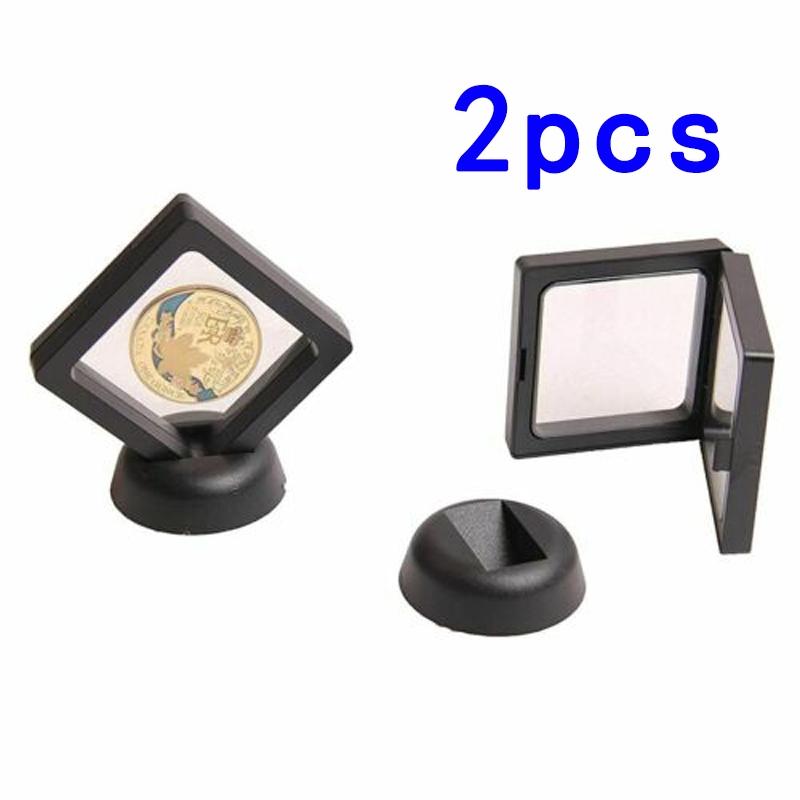 Schwarzer Münzhalter Gold-/Silbermünzen 2 Stück Ausstellen Medaillen Münzen Medaillen