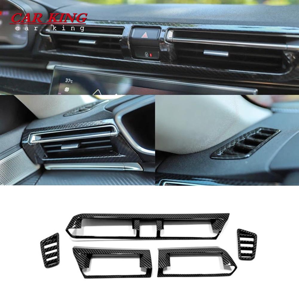ABS Matte Car Accessories Side/Center Dashboard Air Conditioning AC Outlet Vent Frame Cover Trim For Peugeot 508 2019 2020 2021