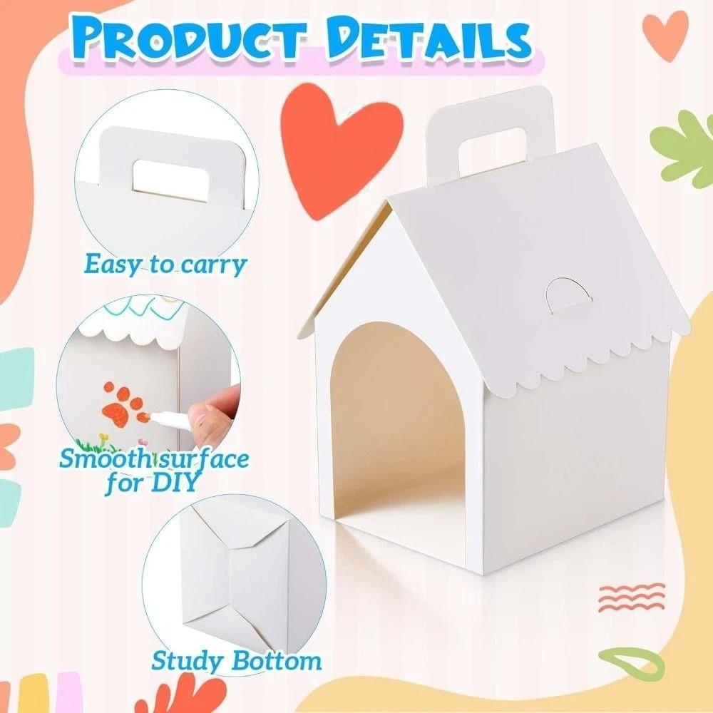 Blank Paper Gift Boxes Miniature Boxes Dog House Shaped Boxes Treat Gift Boxes Home Decor