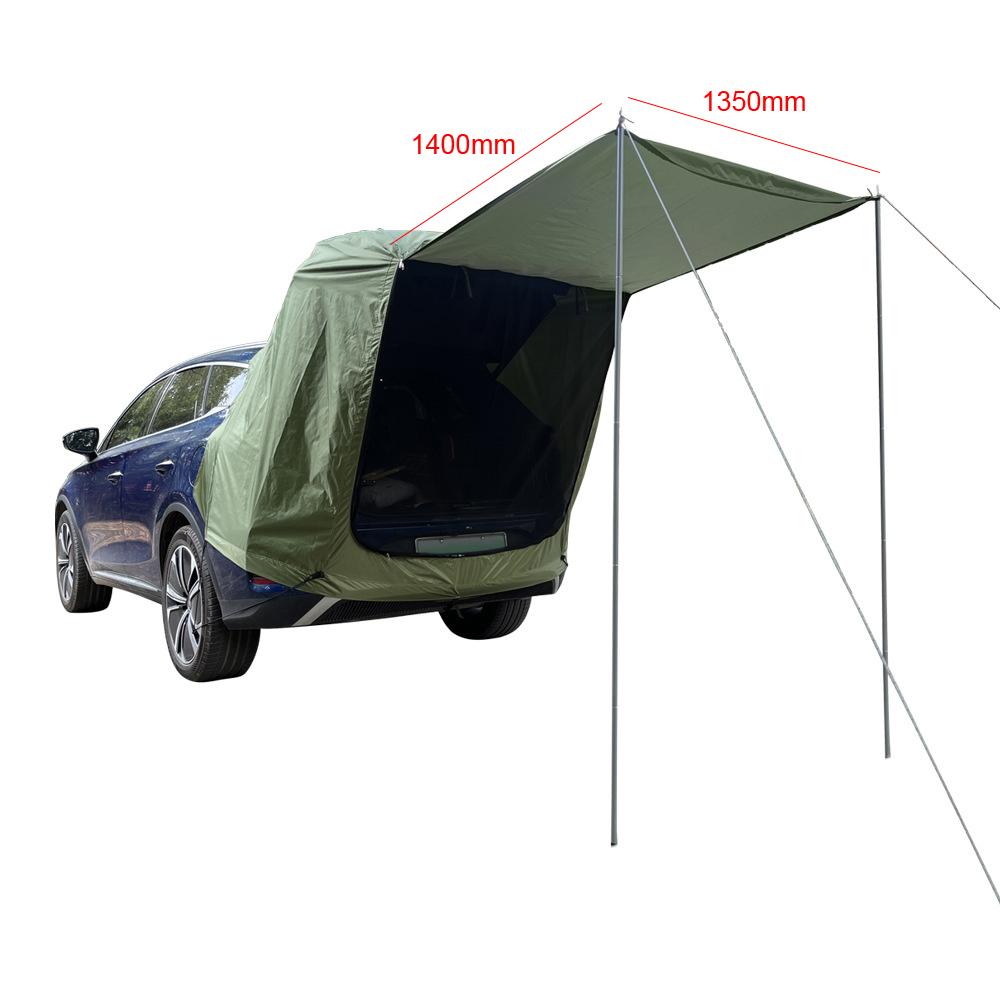 Weatherproof Car Rear Tent - 210D Oxford Fabric, Waterproof/Windproof, UV Shielded Quick Setup Shelter for Camping/Picnic, SUV Compatible