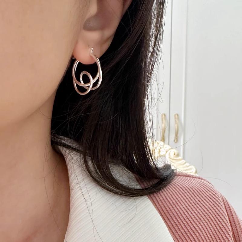 New 925 Sterling Silver Geometric Earrings, Minimalist Charm Jewelry, Exquisite Birthday Gift for Women