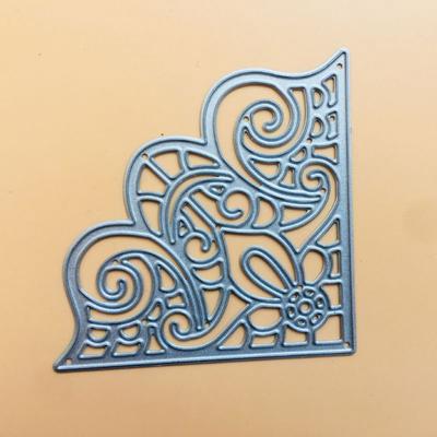Fustelle in metallo con angolo fiore Stencil Scrapbooking Album fai da te Timbro Carta Carta Goffratura Decor