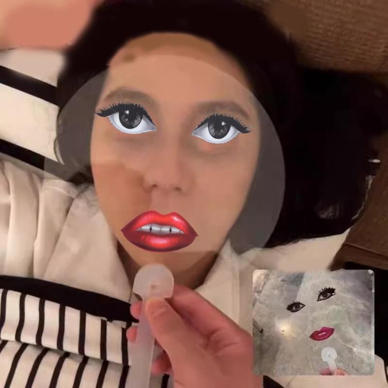 Fun Abstract Art Red Lips Print Plastic Hand Fan Portable Cooling Accessories For Event Parties Photo Props Decoration