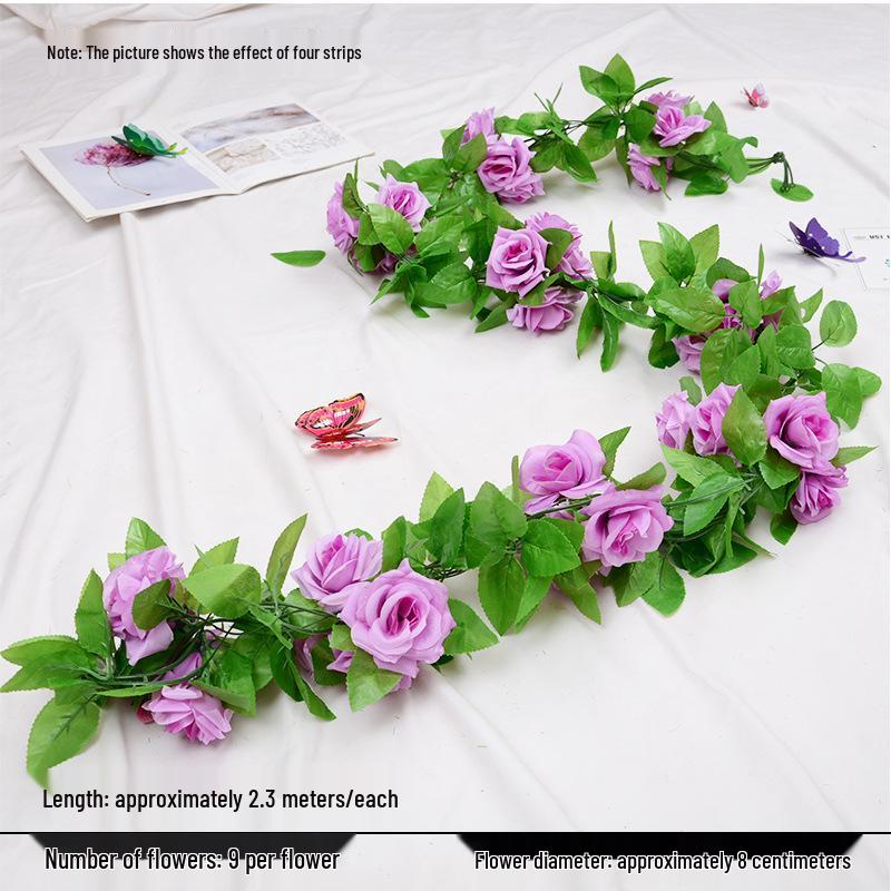 Artificial Rose Vine for Wedding Arches, Staircase Railings, and Ceiling Decor