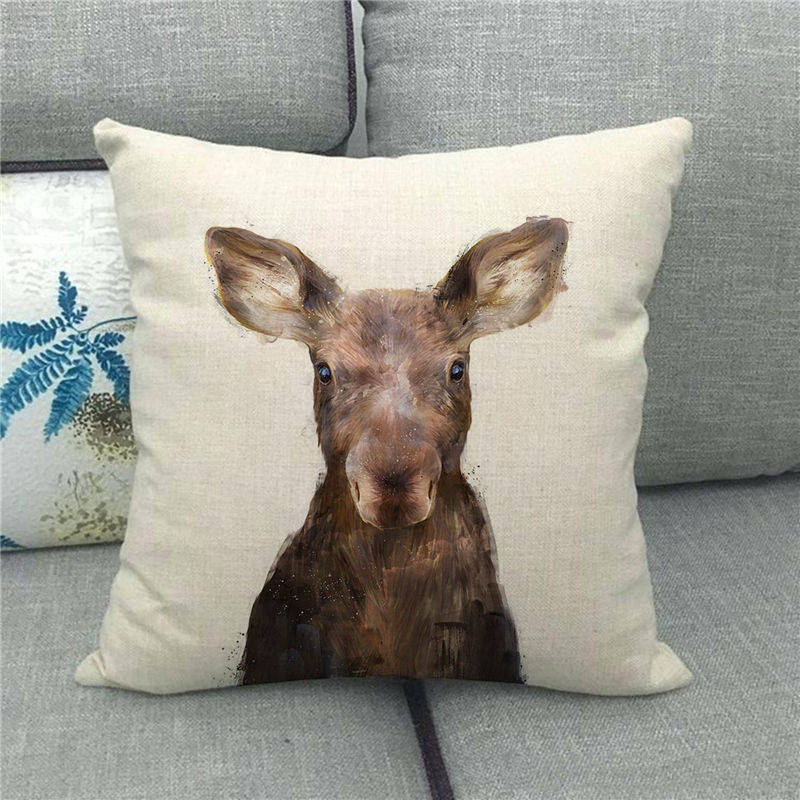 Cute Tiger Wild Animal Fierce Beast Digital Printing Short Plush Pillow Covers For Car Sofa Office Cushion Cover Home Goods
