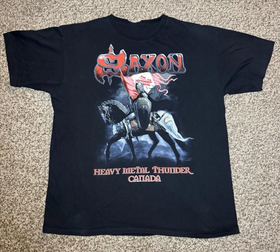 Vintage Saxon Heavy Metal Thunder Canada T-shirt, Size S-4XL