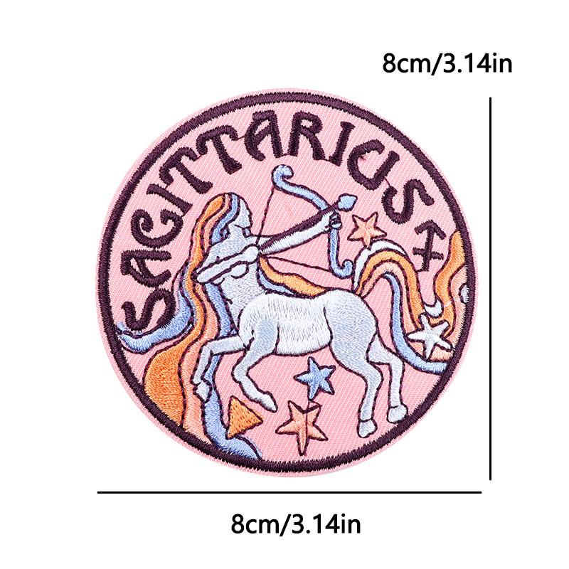 12 Zodiac Signs Embroidery Patch Iron On Patches Complete Set Horoscope Constellation Design for Jacket Backpack Daily Decor