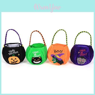 Sacolas Decorativas de Halloween com Temas de Bruxa Assustadora, Gato Preto e Abóbora