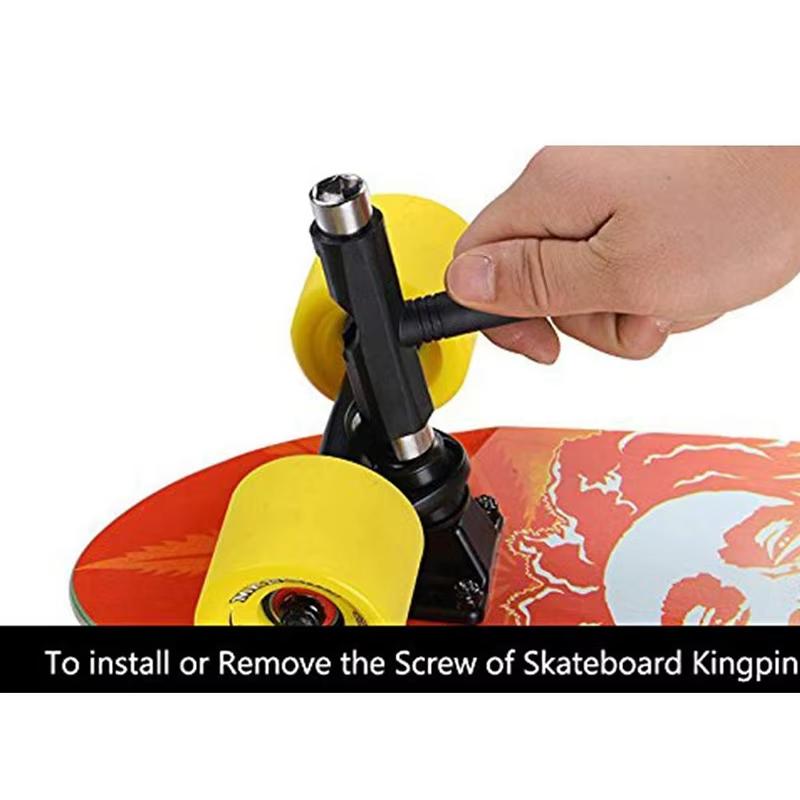 Skate Tools Multi-Function Portable Skateboard T Shape Accessory with Allen Key Phillips Head Wrench Screwdriver Tools Parts