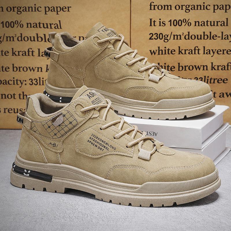 

Men s shoes summer new high-top Martin boots non-slip and wear-resistant tooling shoes heightened wear-resistant thick-soled outdoor hiking shoes 44