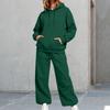 Women's Unisex Loose Fit Color Athletic Hoodie and Wide Leg Sweatpants Set