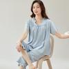 Pajamas Women's Summer Cotton Short-sleeved Cropped Pants Thin Princess Style Women's 1011 New Summer Mother Loungewear