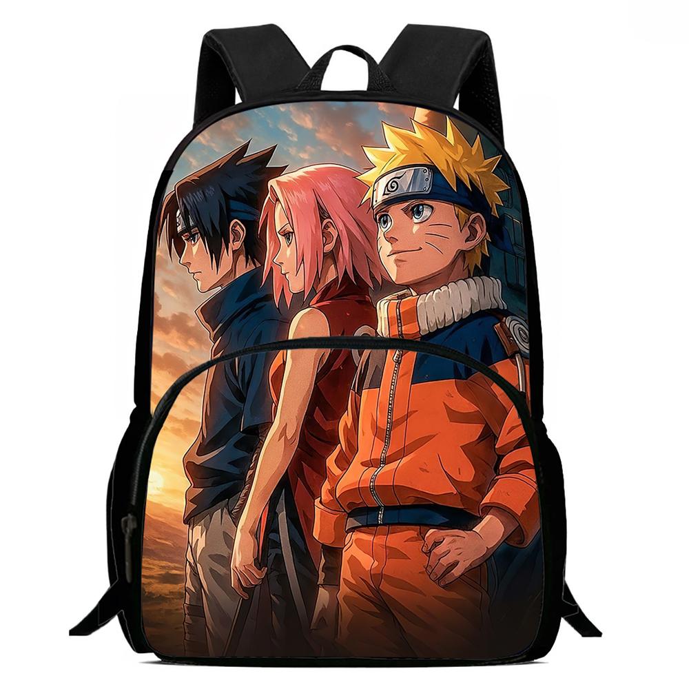 NARUTO Cartoon Anime Kids Backpack,With Adjustable Shoulder Strap & Front Pocket,Lightweight & Durable,for Boys & Girls Age 5-10