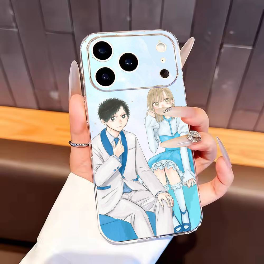 Blue Box Anime Cute Phone Case For iPhone17,16,15,14,13,12,11 Plus,Pro Max Soft Transparent Cover