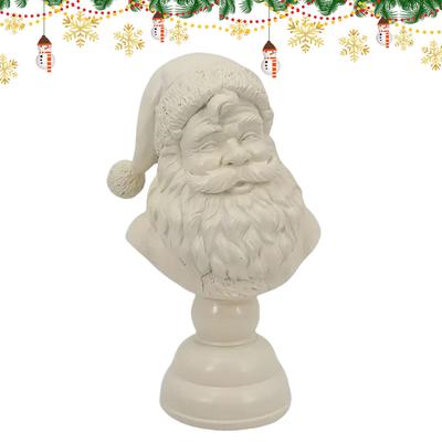 Christmas Resin Statue for Home Dorm Bedroom Apartment Counter Party Santa Figures Decorations Half Body Figurine Ornament