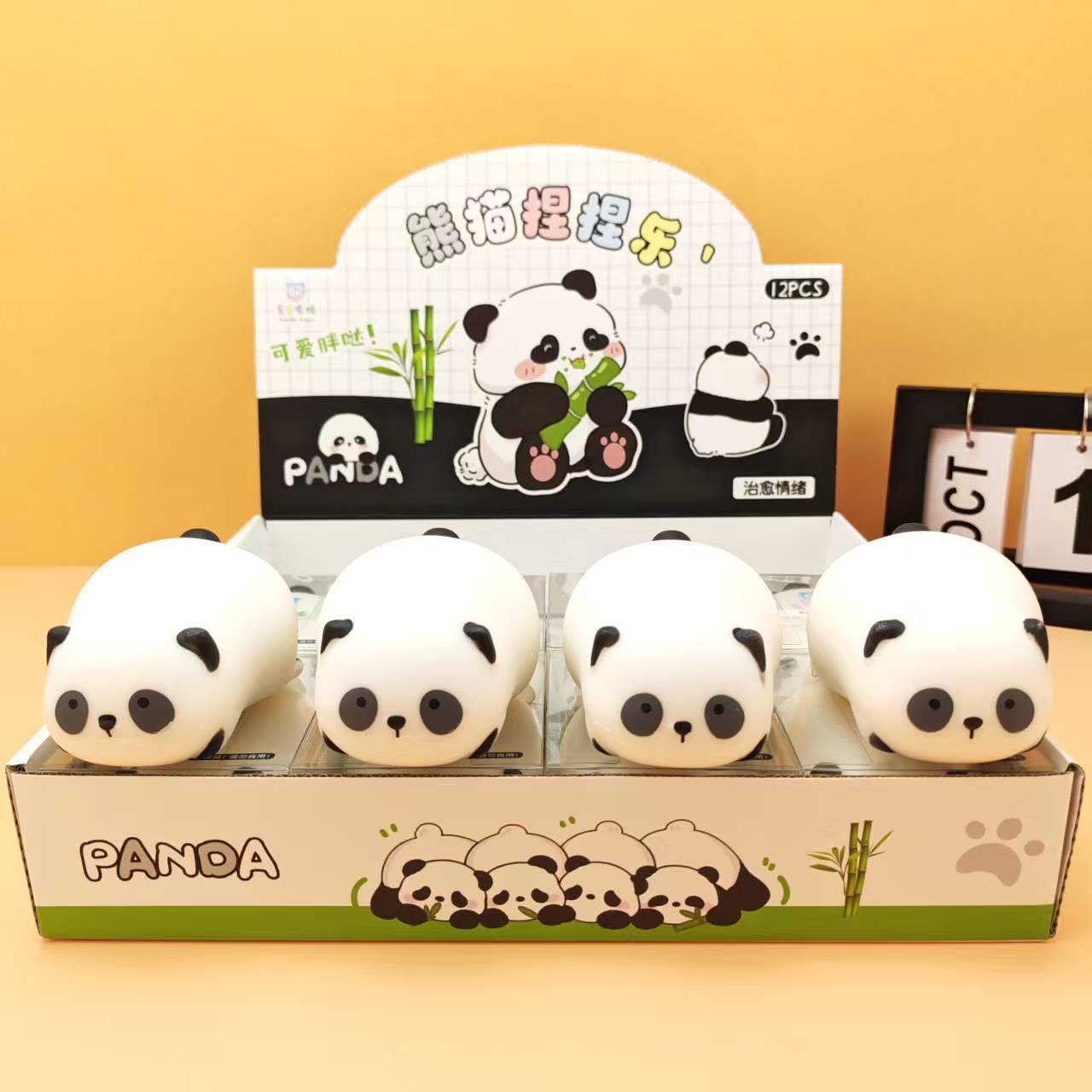 

1Pc Cute Panda Squishy Toy – Slow Rise Stress Ball, Adorable Decompression Fidget for Kids, Soft Anxiety Relief Gift светло-серый