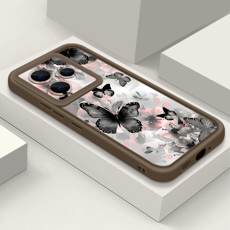 Black Butterfly Pattern TPU Phone Case For Xiaomi 14T Pro 13T Pro Shockproof Soft Silicone Back Cover Fundas For Xiaomi 14T 13T