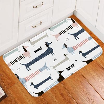 Teckel Tapijt Schattig Puppy Badkamermat Cartoon Huisdier Kindergebied Tapijt Bloem Mandala Tapijt Antislip Tapijt voor Woonkamer Badkamer Mat Antislip