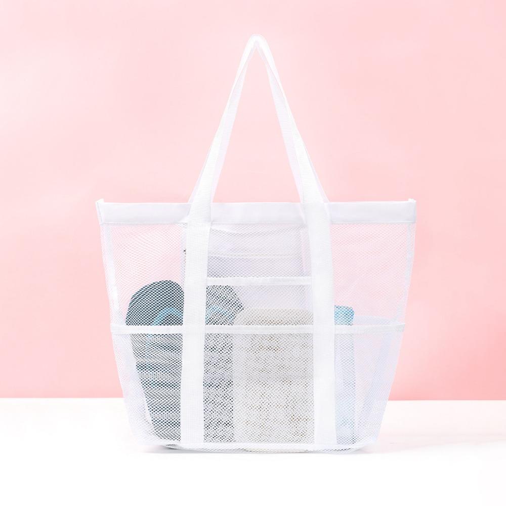 Beach Bag Large Capacity Toy Mesh Swimming Bag Multifunctional Travel Shoulder Beach Bag Swimsuit Storage Bag