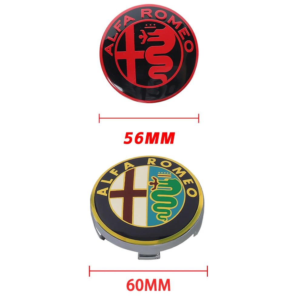 4Pcs 56/60MM Car Wheel Center Hub Caps For Alfa Romeo Giulia Stelvio Giulietta 156 159 147 Mito Tonale GT 166 Logo Sticker Cover