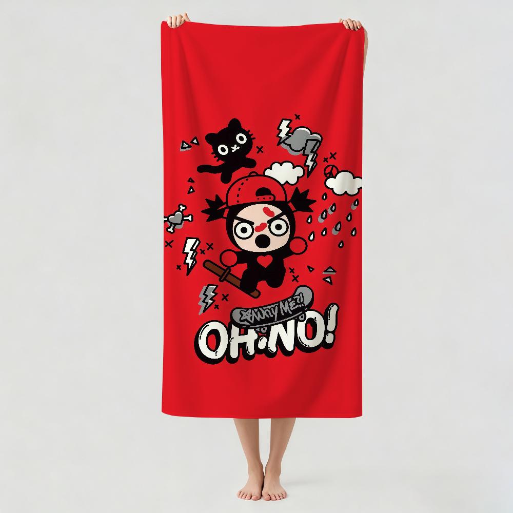 Cartoon G-Garu P-Pucca Towel Drying Bath Towel Applicable To Light Swimming Camping Yoga Beach Out