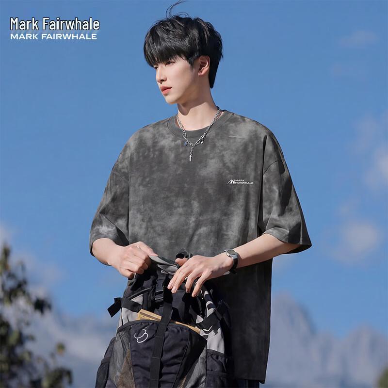 Mark Fairwhale Unisex Gradient Tie-Dye Casual Cotton T-Shirt M
