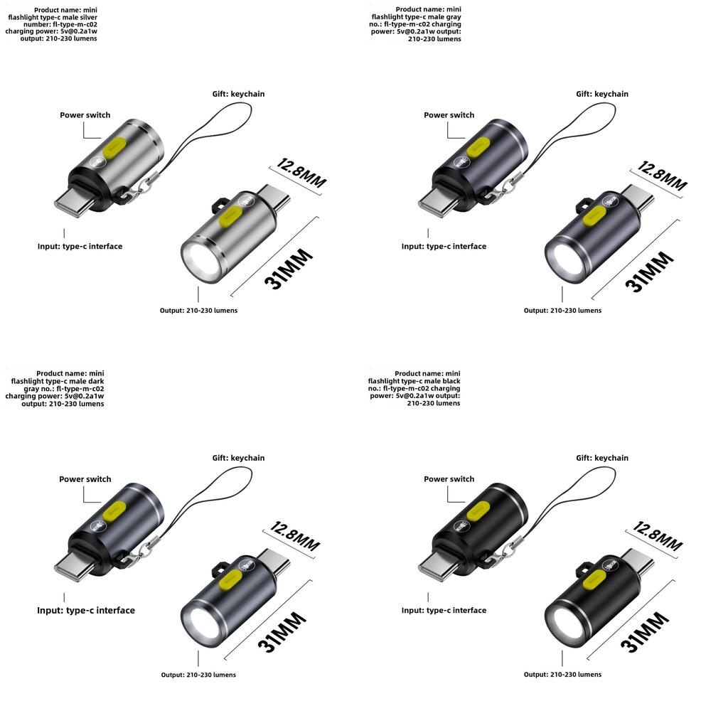 Portable Led Flashlight For Typec Smartphones With High Brightness And Compact Design