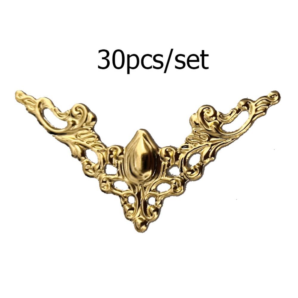 

Кронштейны 30 шт. Мебельные декоративные Защитник углов для фоторамки Кронштейн для меню Декор золотой