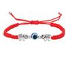 Blue Evil Eye Red String Bracelet Set - Handmade Woven Design