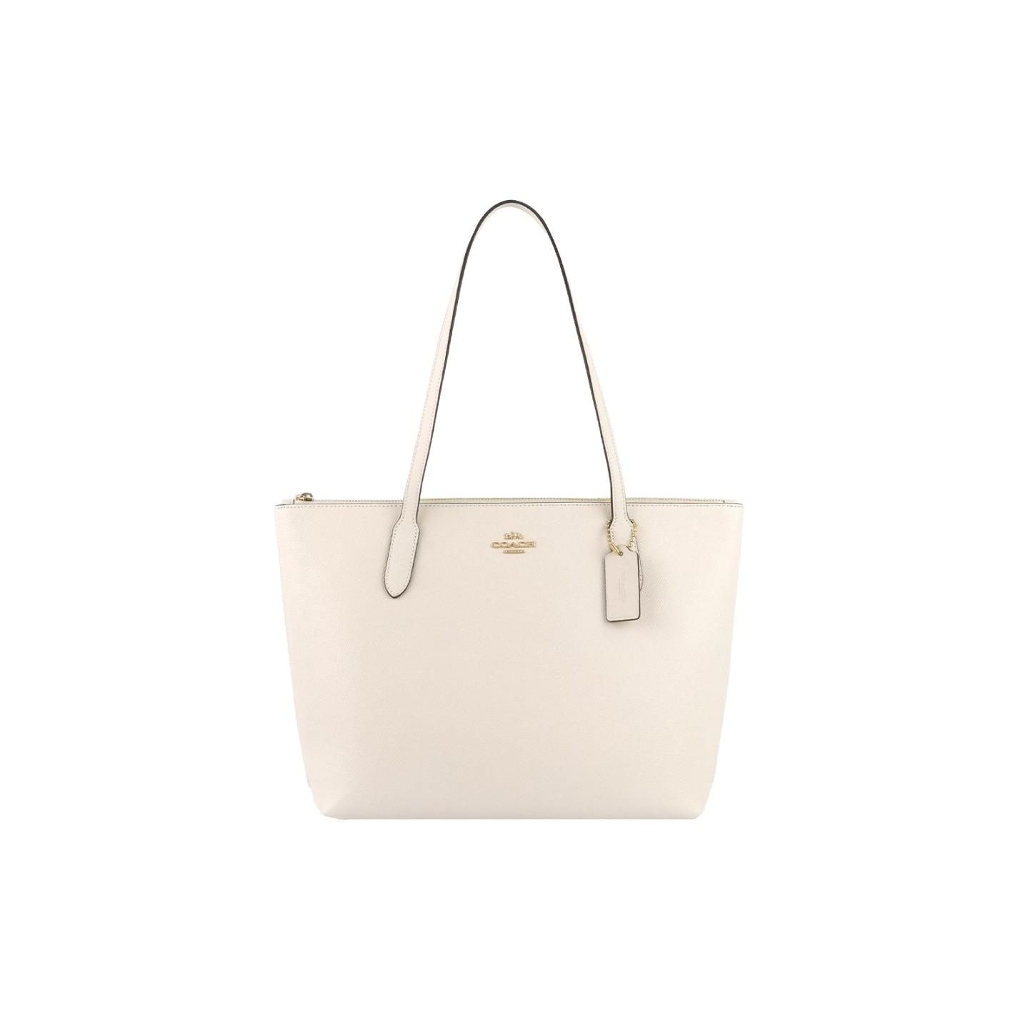 

Coach Zip Top 38 Leather Tote Bag Women tote Pink White 4454-IMCHK Basic Set (Bag+Dust Bag)