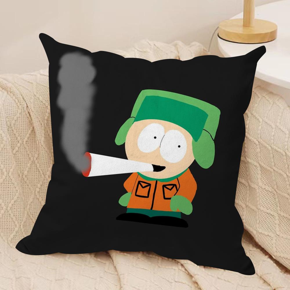 Funny Anime S-Souths P-Park Cushion Cover Soft Plush Double-Sided Printed Sofa Pillow Cushion Cover | Cozy All-Season Decor Gift