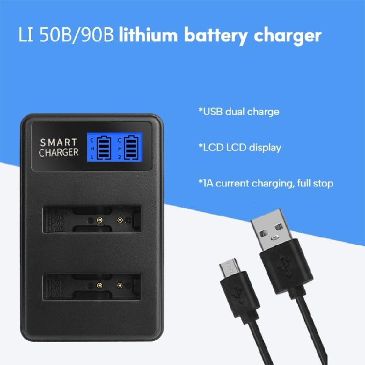Fast Charging LCD Micro USB Charger for Olympus D750, SH21, SP800UZ Camera