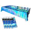 Aluminum Film Tablecloth Table Cover Kids Baby Shower Tablecloth Supplies for Wedding Party Banquet Decoration Iridescence Laser