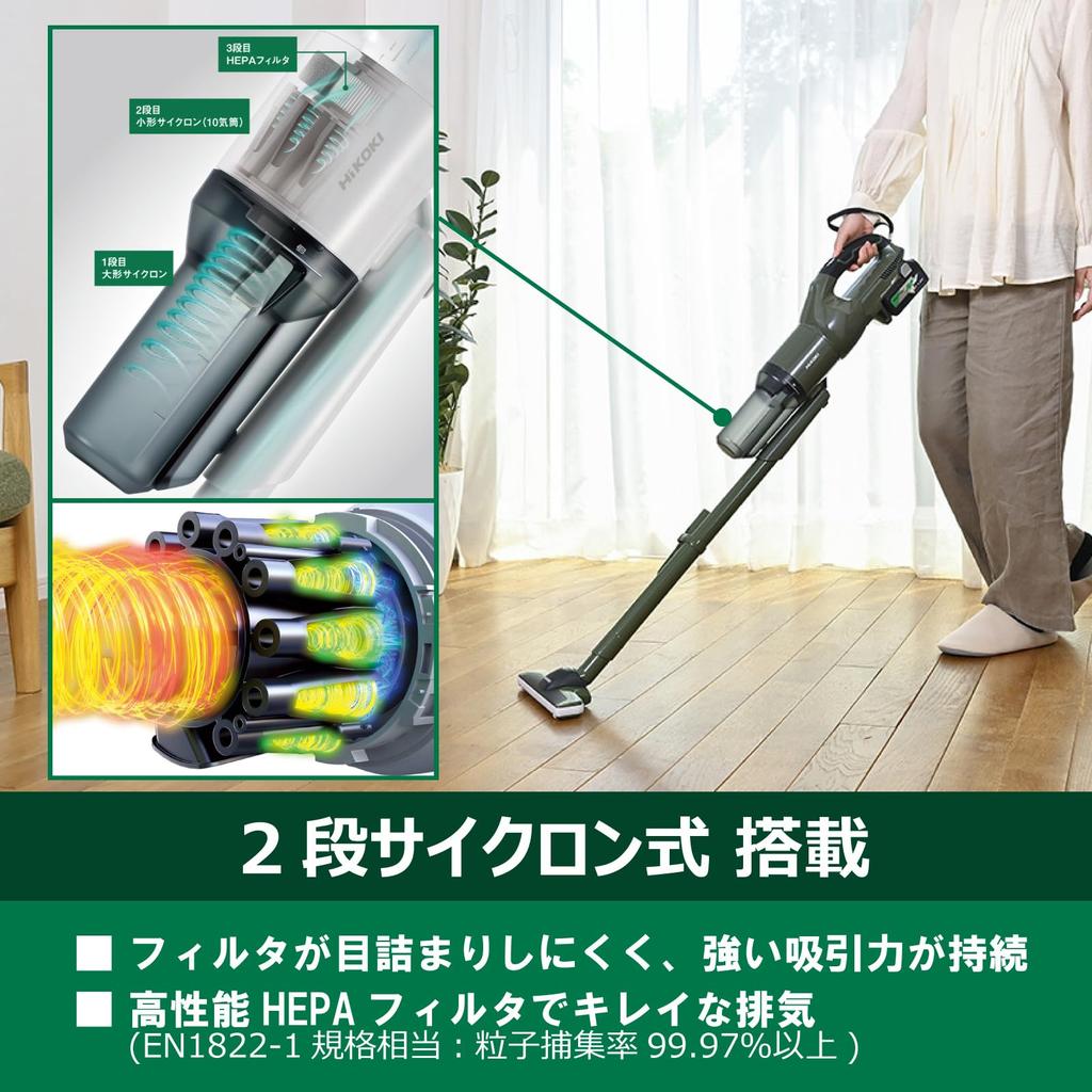 HiKOKI 36V Cyclone Cordless Vacuum Cleaner Carbon Gray Aqua Blue Sold Handy Stick Vacuum Cleaner Limited Edition Two-Stage R36DB(SC) & (Charger