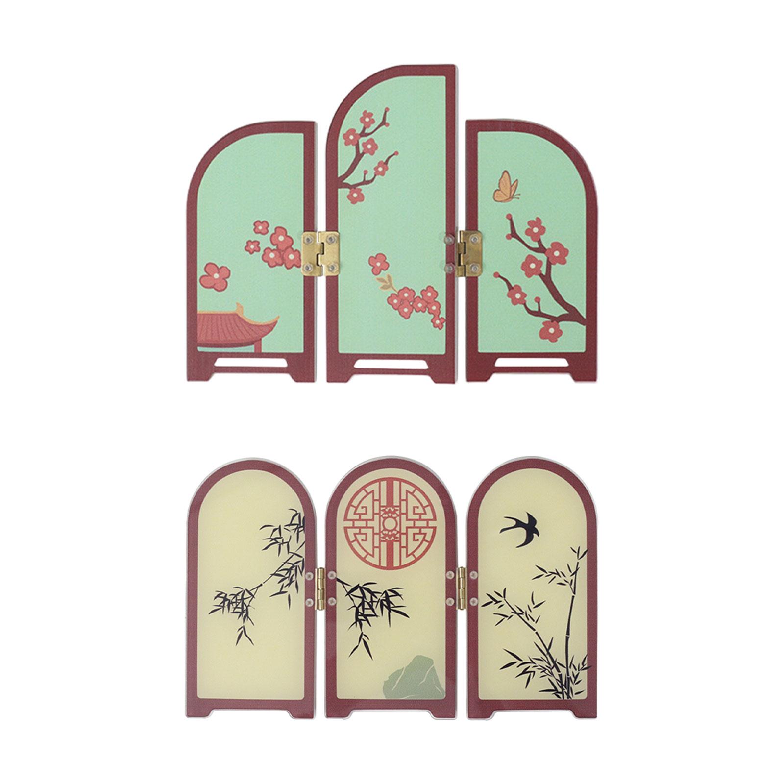 

Декоративная ширма Настольный декор Художественная панель Мини складная ширма для столовой Столешница Камин Входной шкаф Спальня 17.5cmx0.15cmx11.1cm