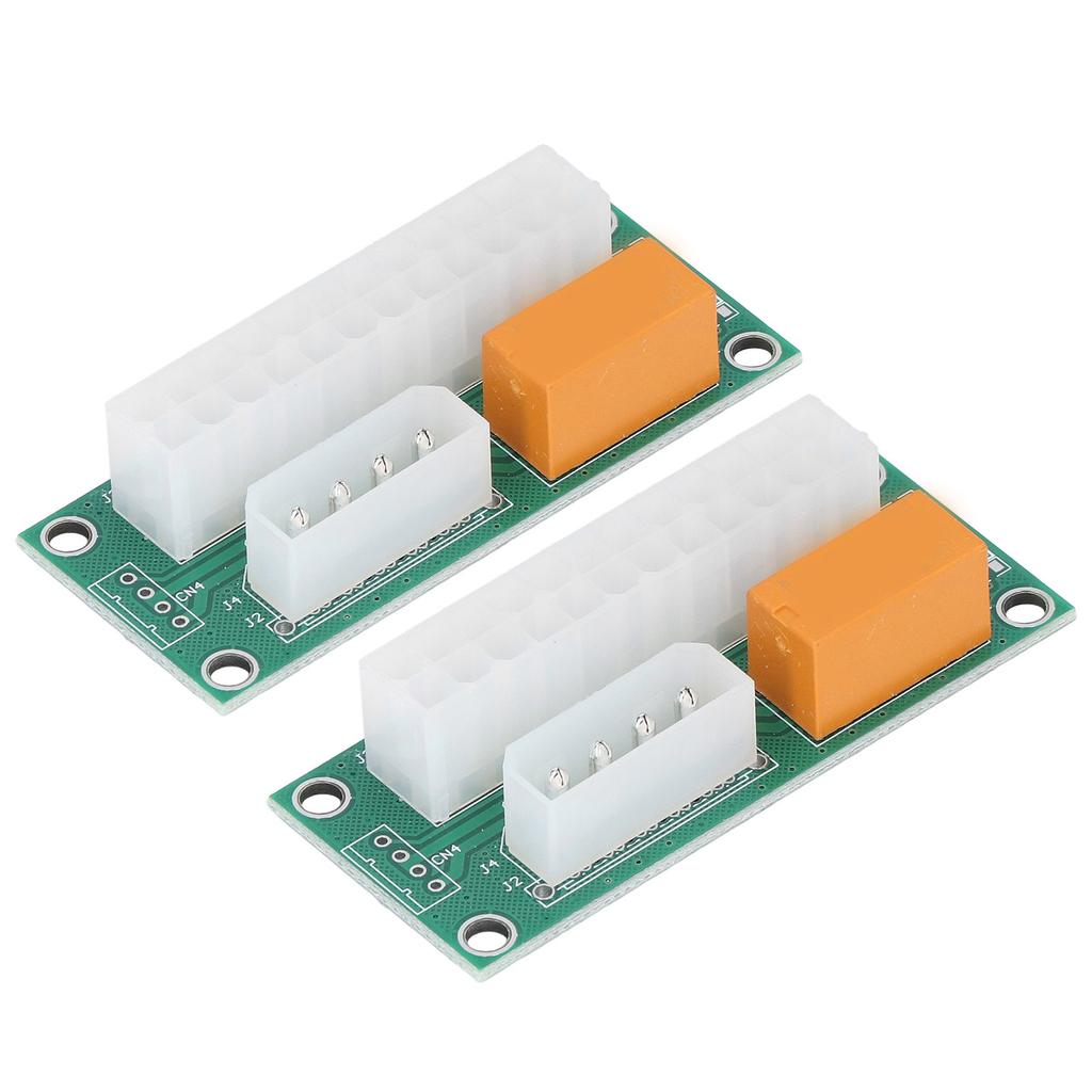 2 Stück Duales Netzteil Synchronisierungs-Starter IDE-Schnittstelle Dualer PSU-Adapter 4 Pin 24 Pin Dualer Stromanschluss für BTC Miner