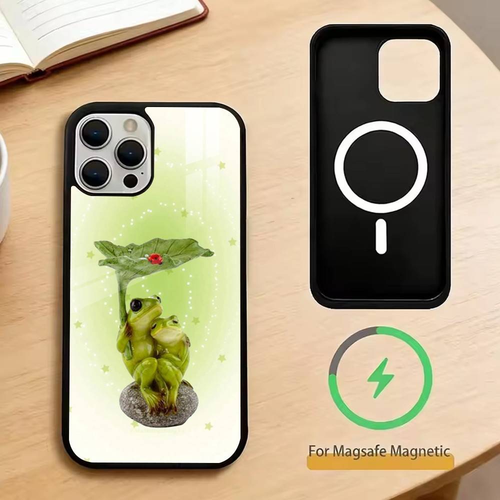 Funny Frogs Phone Case For iPhone17,16,15,14,13,12,11 Plus,Pro Magnetic with Magsafe Wireless Charging