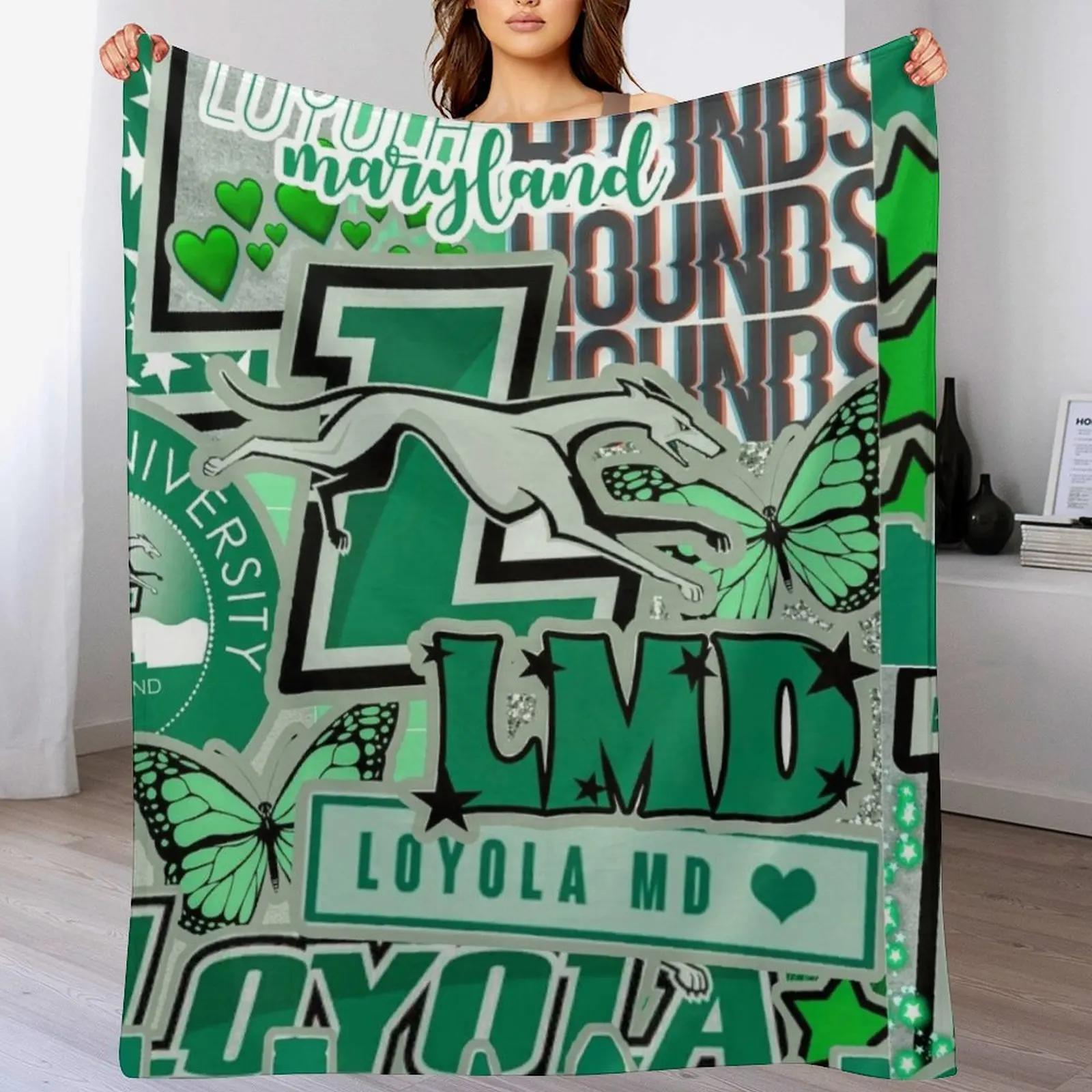 Плед Loyola University Maryland Теплый акцентный плед для декора гостиной Size: 75*100cm, Weight: 230 GSM