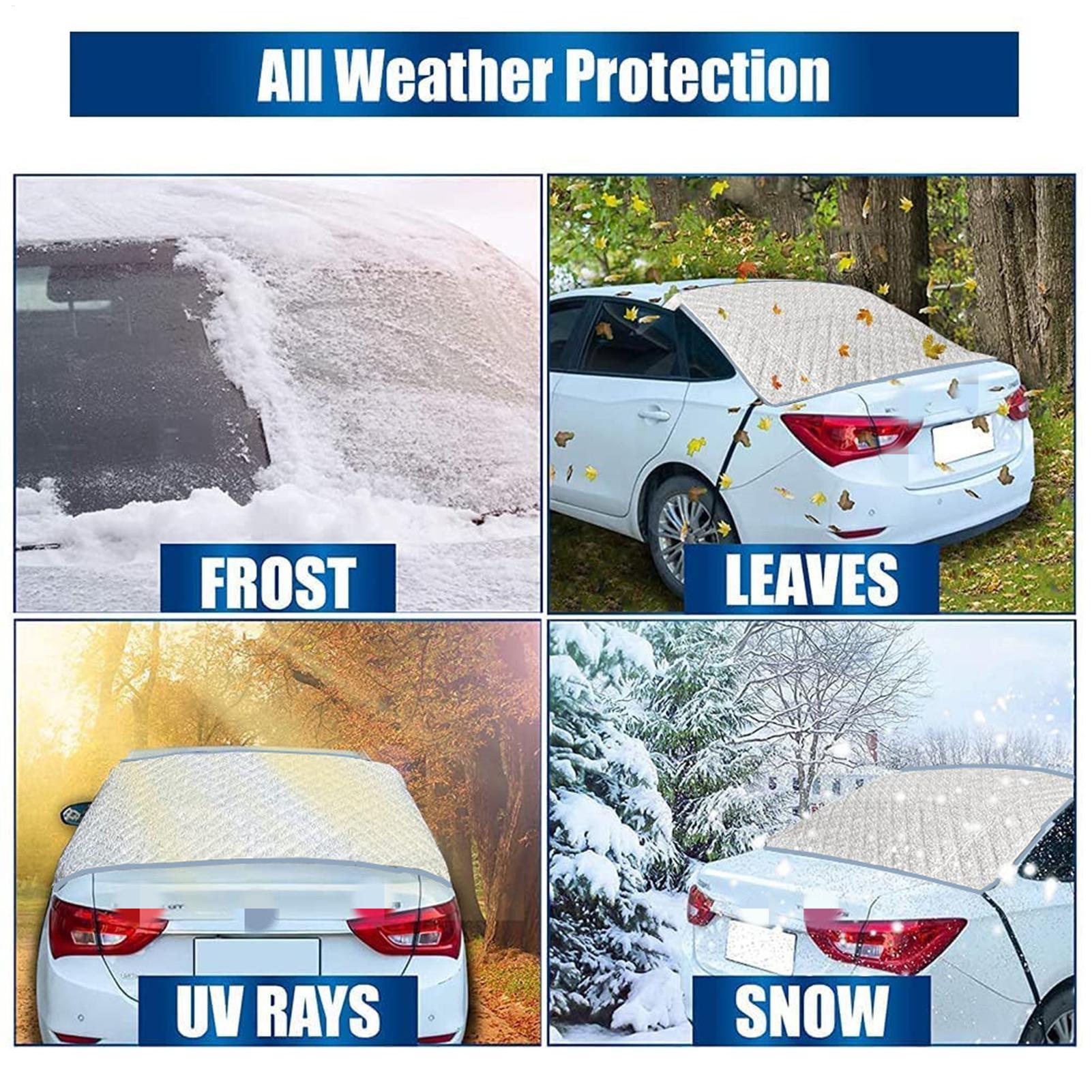 

Car Cover For Snow And Ice 2-Layered Automotive Windshield Snow Covers With Hook And Invisible Magnet Aluminum Foil Luminous CN