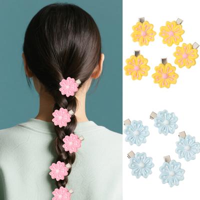 5 Stück/Set Haarspange Blume Böhmischer Kopfschmuck Frauen Mädchen Süße Haarnadel Geflochtenes Styling Seitenclip Pferdeschwanz Haarnadel Zubehör