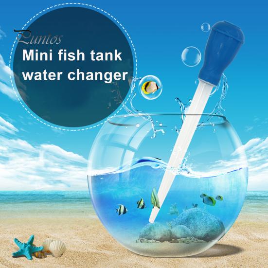 30ml Manual Fish Tank Water Changer Dropper Aquarium Coral Fish Feeder Waste Cleaning Straw Long Pipette Suction Dropper Tool for Fish Tank