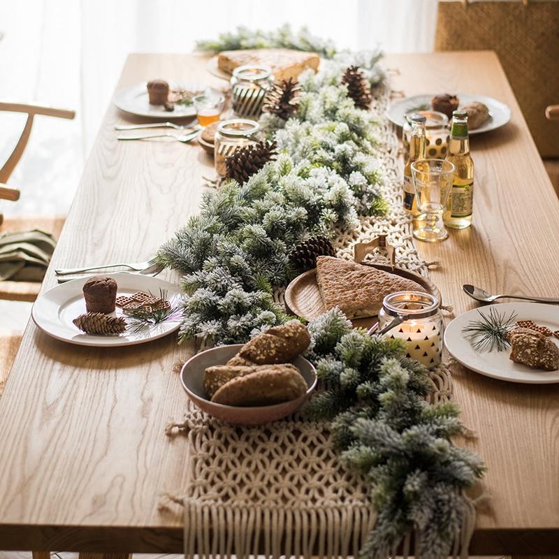 Christmas Tree Mini Pine Tree With Wood Base DIY Home Table Top Decor Christmas Artificial Frosted Sisal Small Trees Party Decor